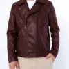 Classic Leather Biker Jacket Sleek Design with Streamlined Fit and Premium Detailing (2)