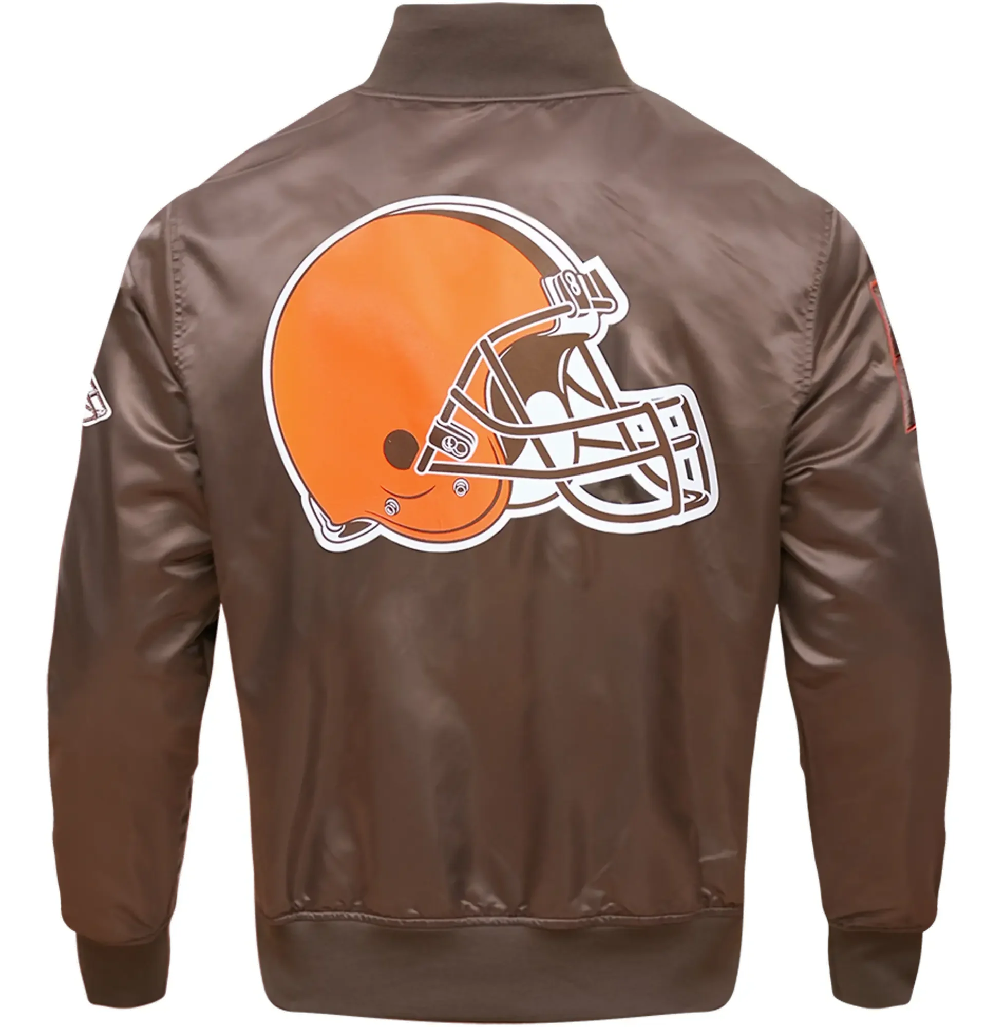 Cleveland-Browns-Pro-Standard-Satin-Varsity-Brown-Jacket-LeatherMoto