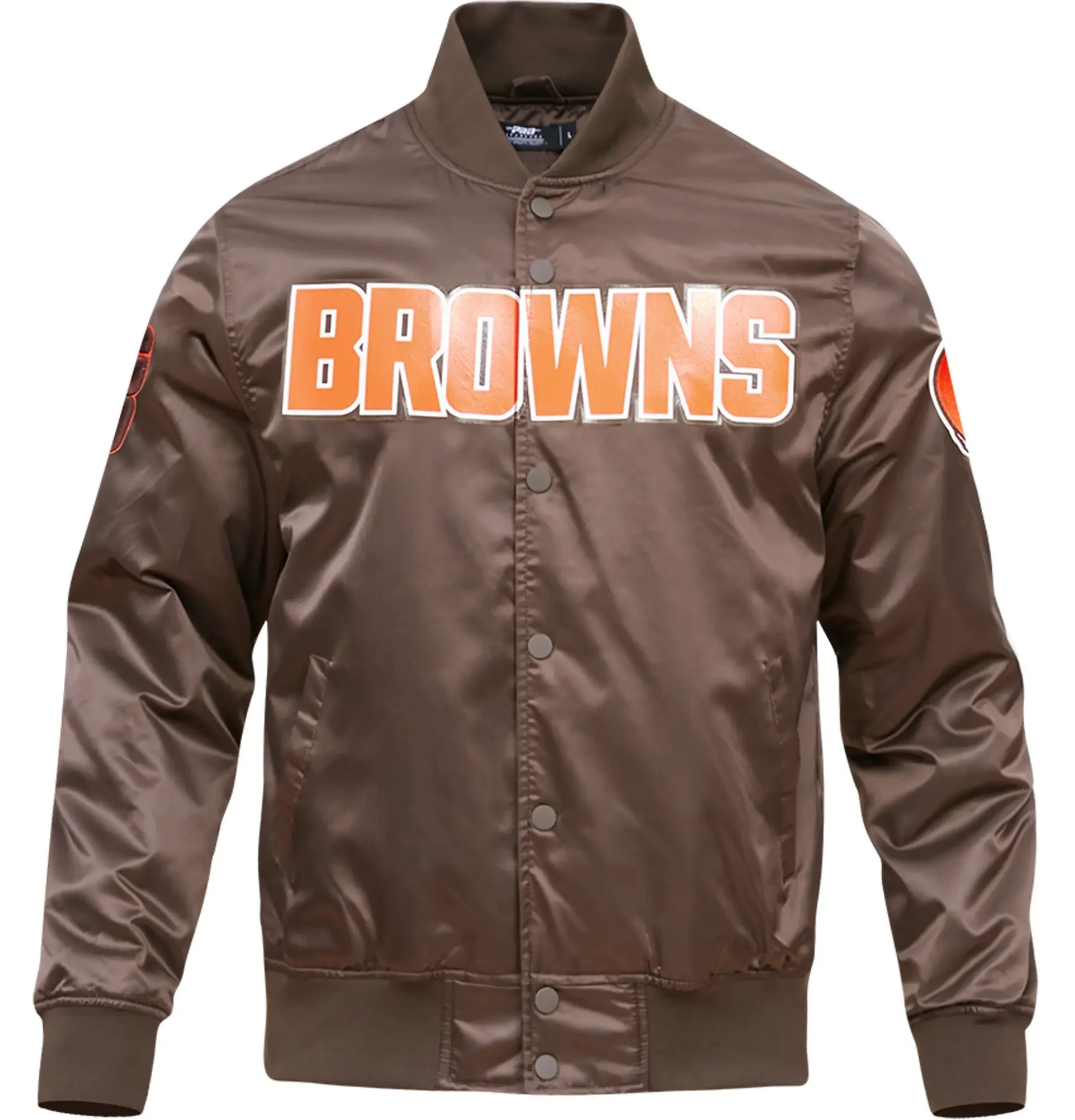 Cleveland-Browns-Pro-Standard-Satin-Varsity-Brown-Jacket-LeatherMoto