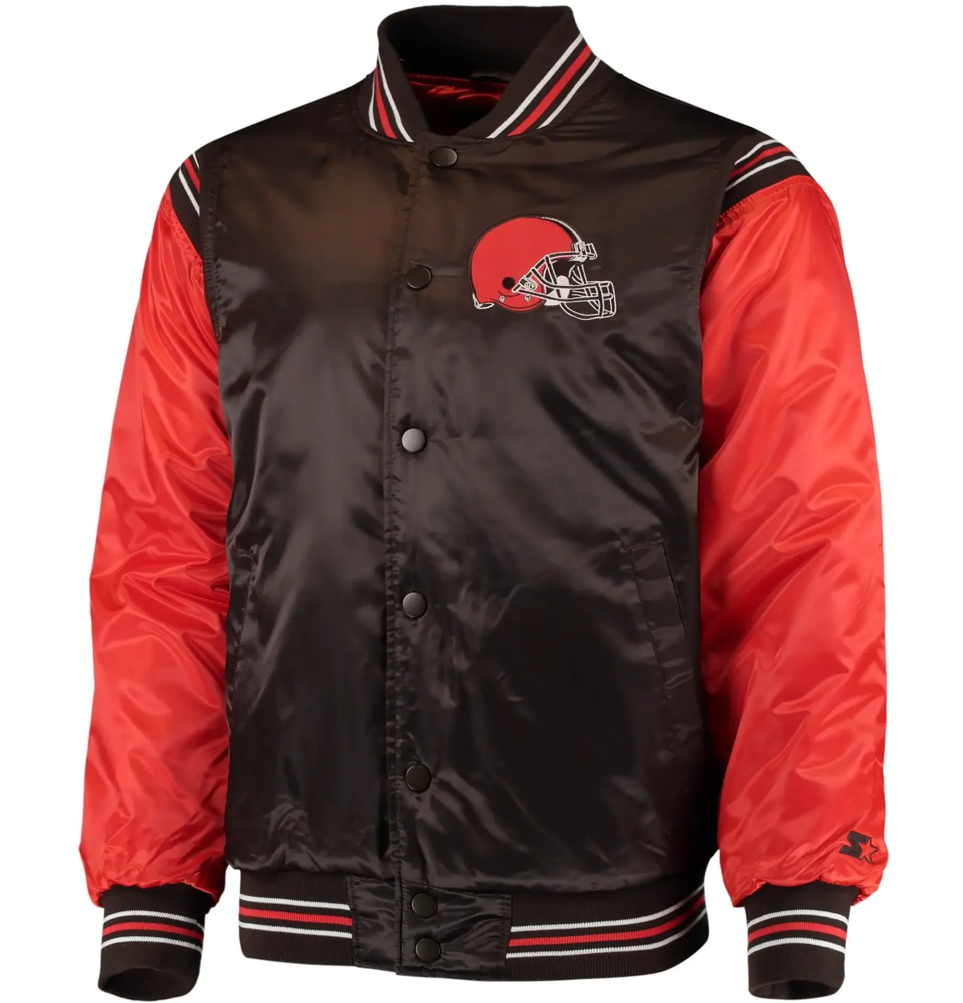 Cleveland-Browns-Starter-Enforcer-Full-Snap-Satin-Varsity-Jacket-LeatherMoto