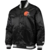 Cleveland-Browns-Starter-Locker-Room-Full-Snap-Satin-Varsity-Black-Jacket-LeatherMoto