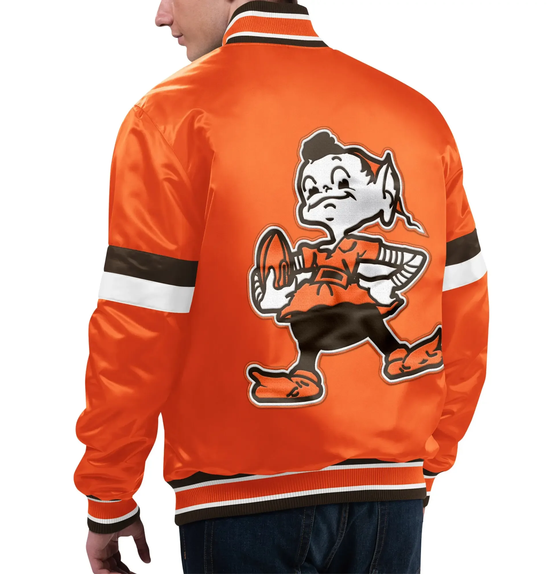 Cleveland-Browns-Starter-Orange-Gridiron-Classics-Satin-Full-Snap-Varsity-Jacket-LeatherMoto