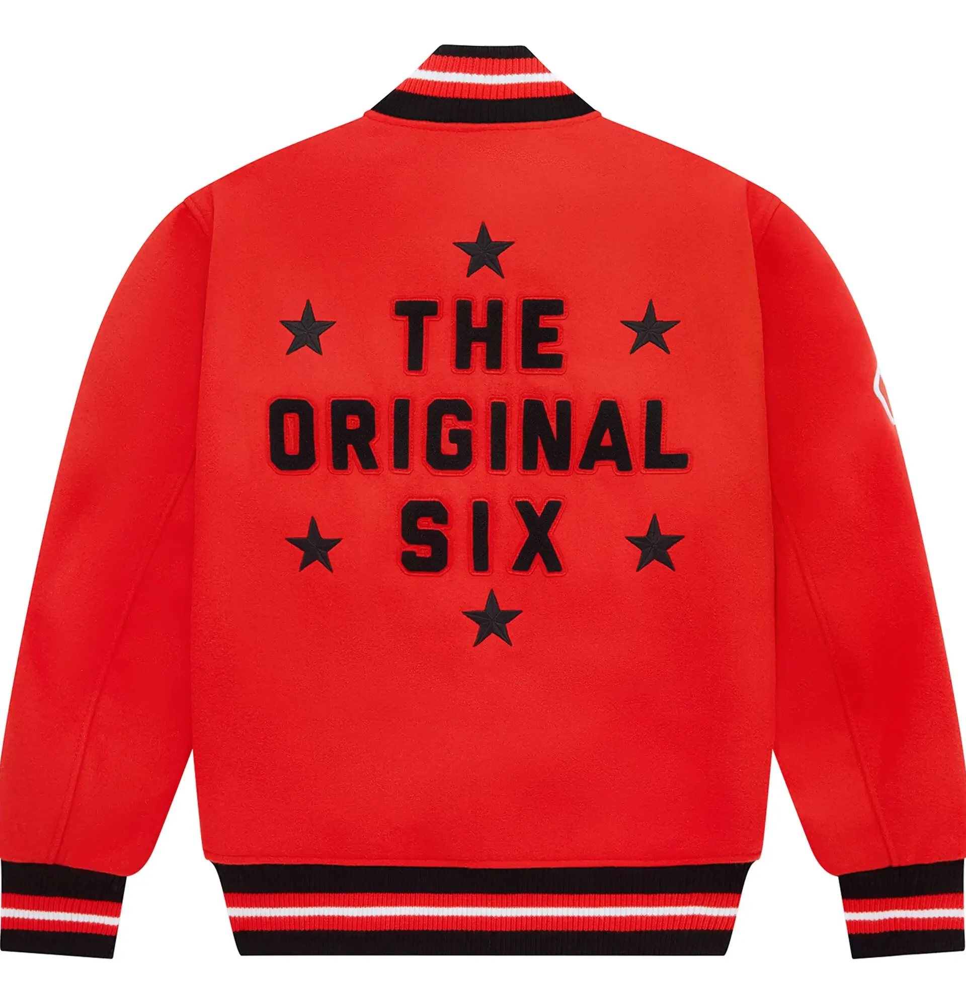 Detroit-Red-Wings-OVO-x-NHL-Red-Full-Snap-Wool-Varsity-Jacket-leather moto (3)