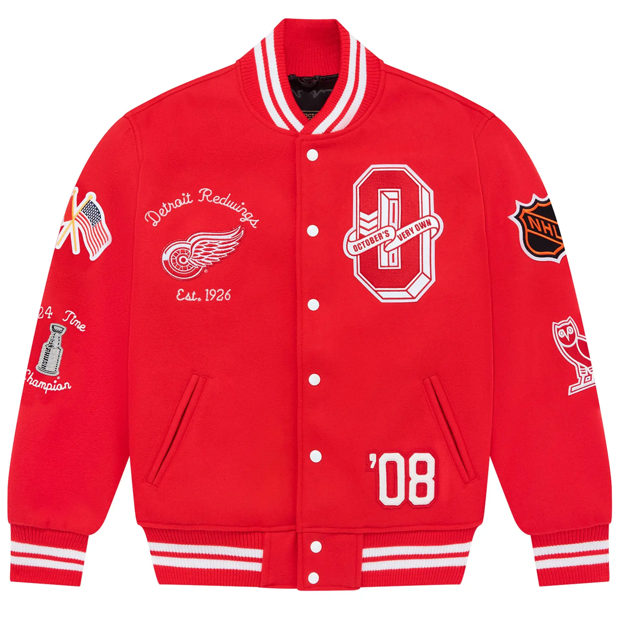 Detroit-Red-Wings-OVO-x-NHL-Red-Full-Snap-Wool-Varsity-Jacket-leather moto leather moto (8)