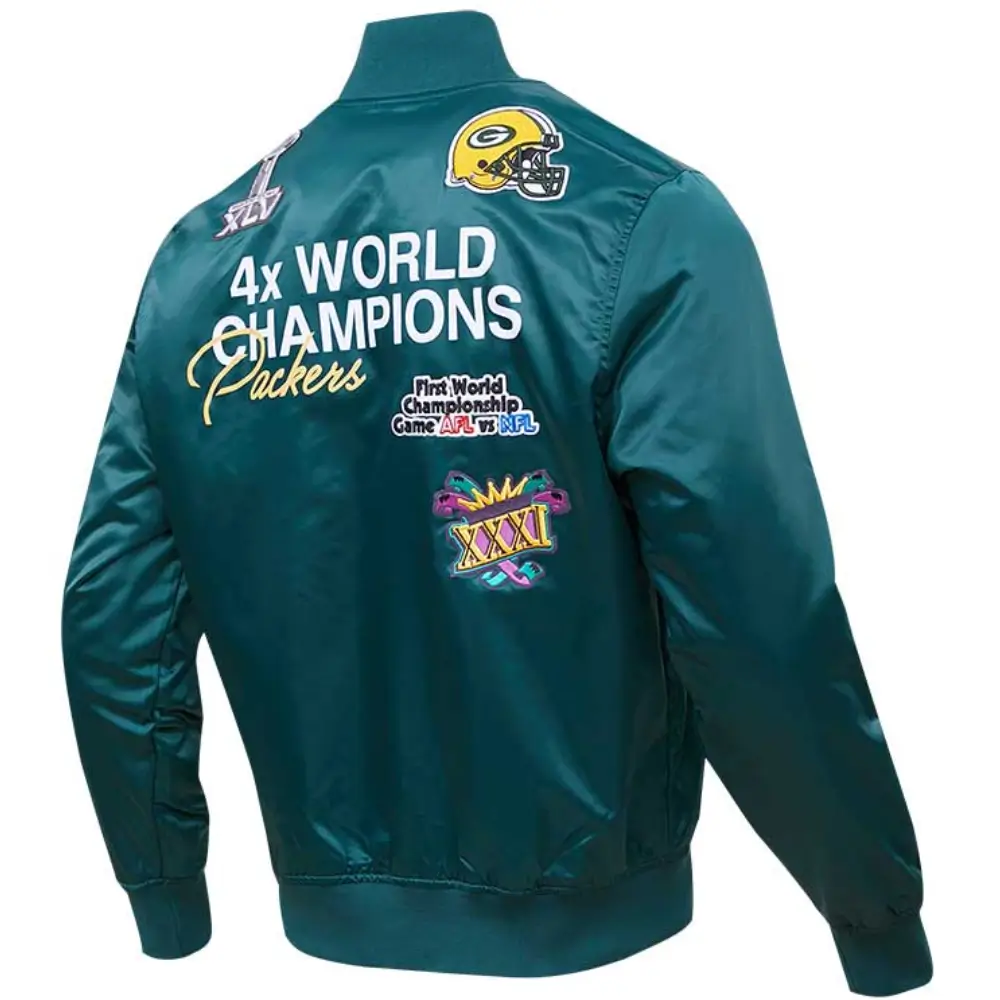 Green-Bay-Packers-Championship-Team-players-Satin-Varsity-Jacket-LeatherMoto