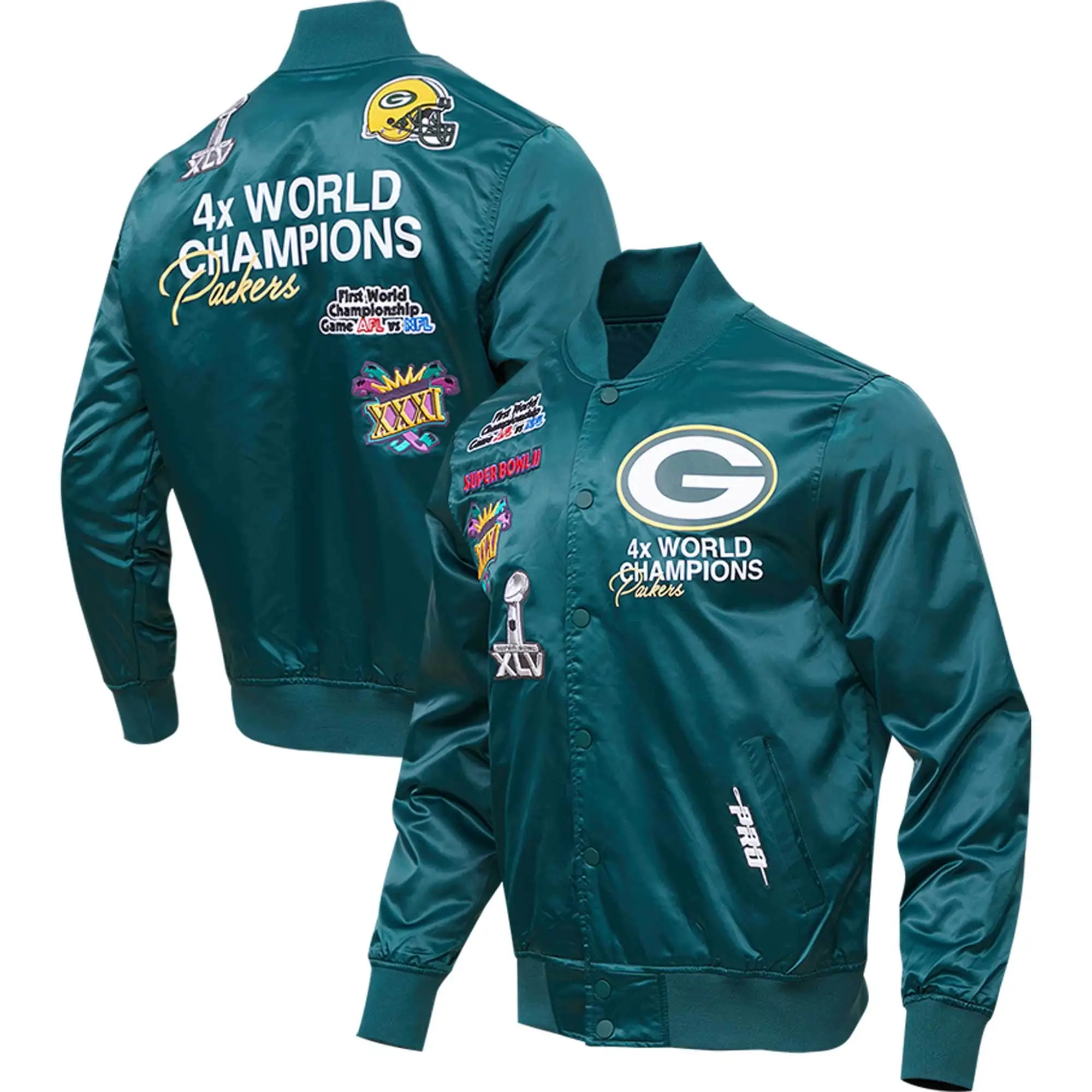 Green-Bay-Packers-Championship-Team-players-Satin-Varsity-Jacket-LeatherMoto