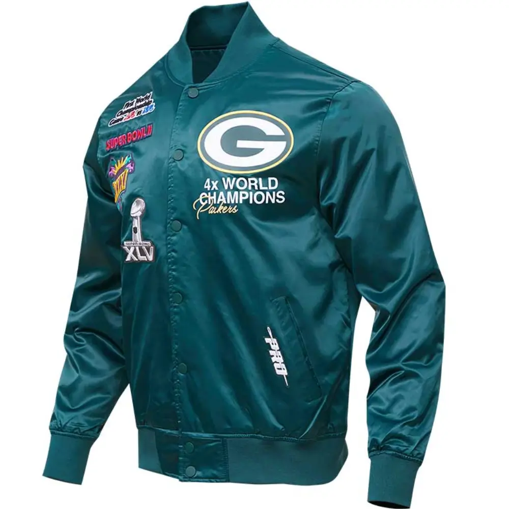 Green-Bay-Packers-Championship-Team-players-Satin-Varsity-Jacket-LeatherMoto