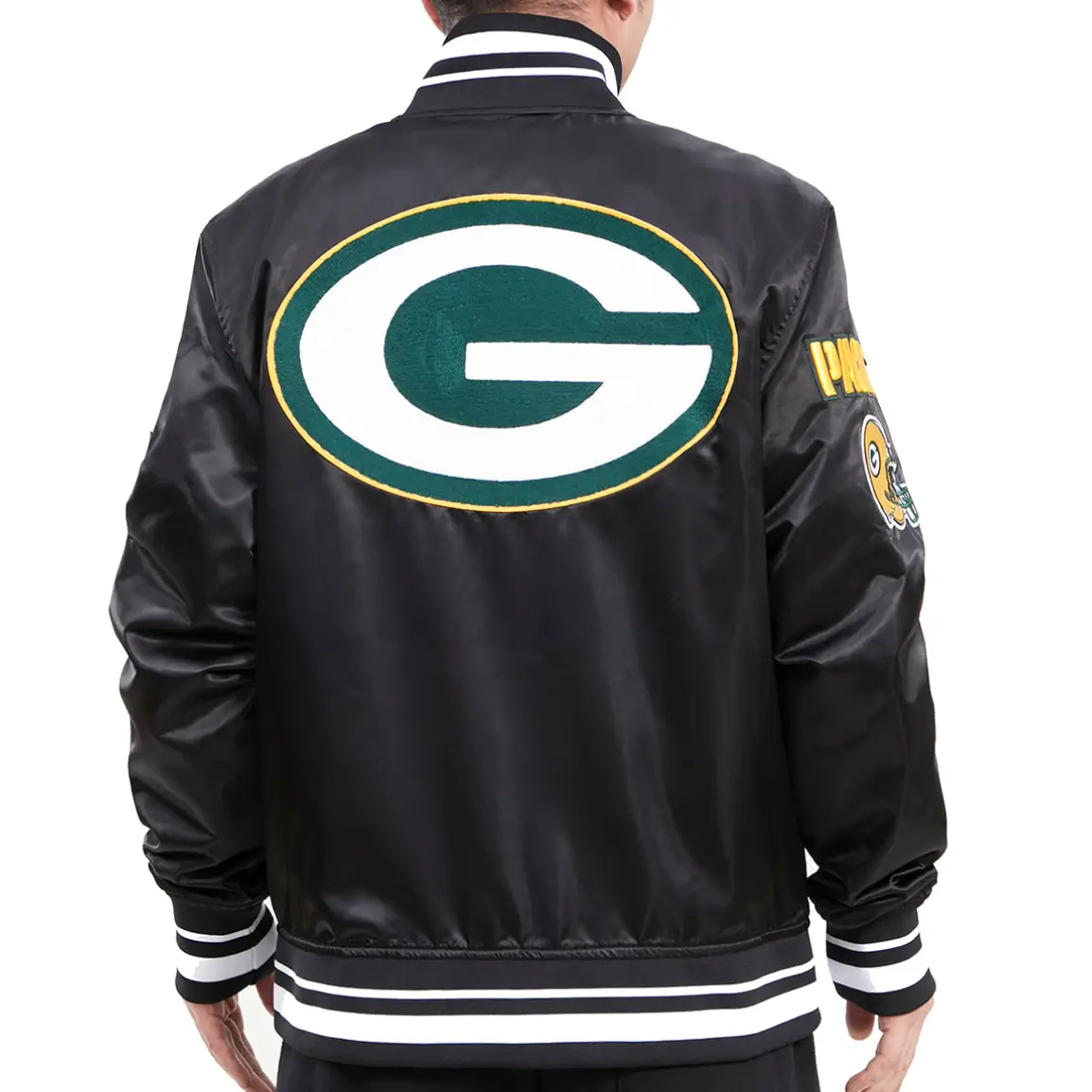 Green-Bay-Packers-Classic-Rib-Satin-Black-Varsity-Jacket-LeatherMoto