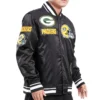 Green-Bay-Packers-Classic-Rib-Satin-Black-Varsity-Jacket-LeatherMoto