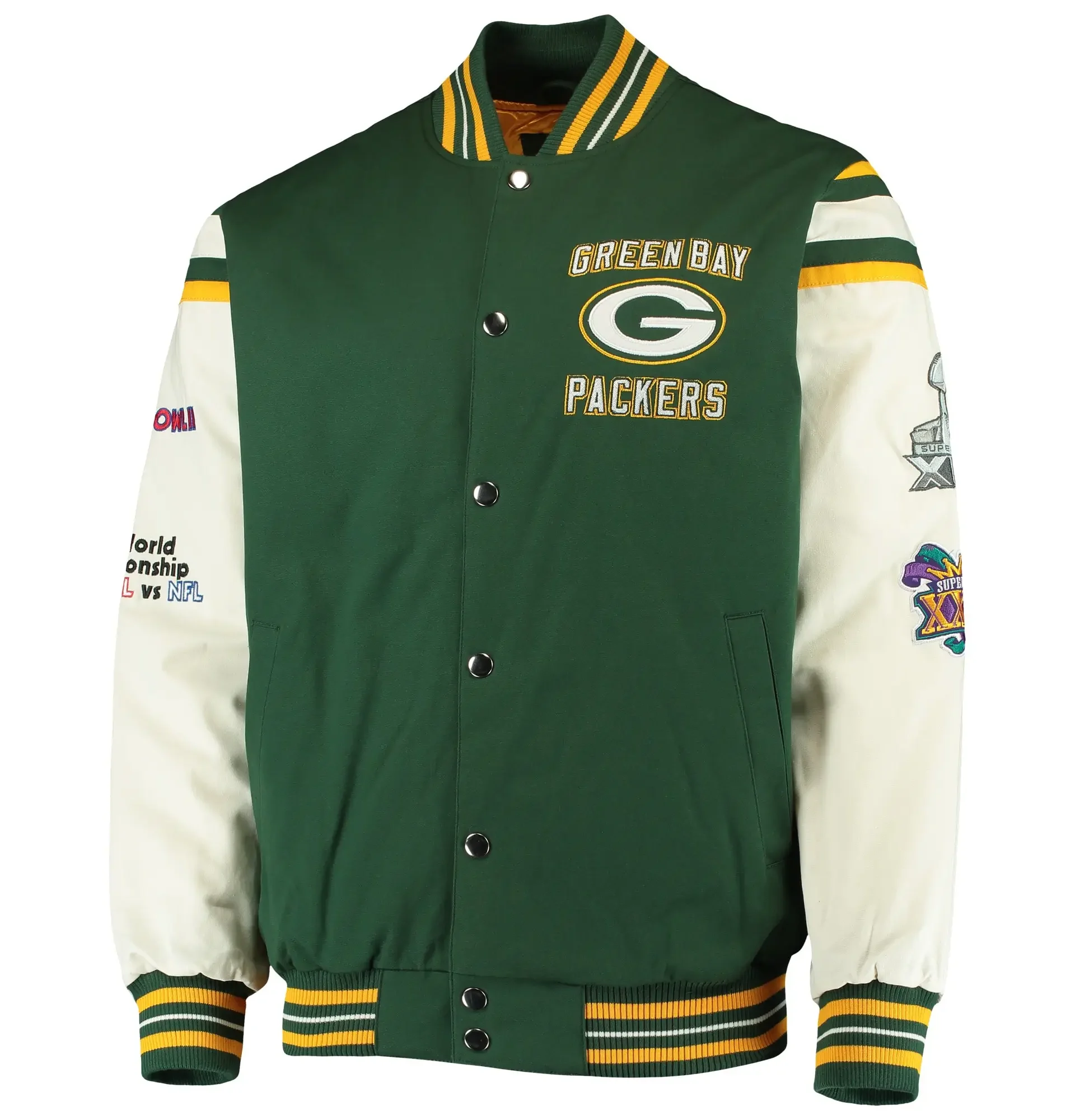 Green-Bay-Packers-G-III-Sports-Victory-Formation-Commemorative-Full-Snap-Green-Varsity-Jacket-LeatherMoto