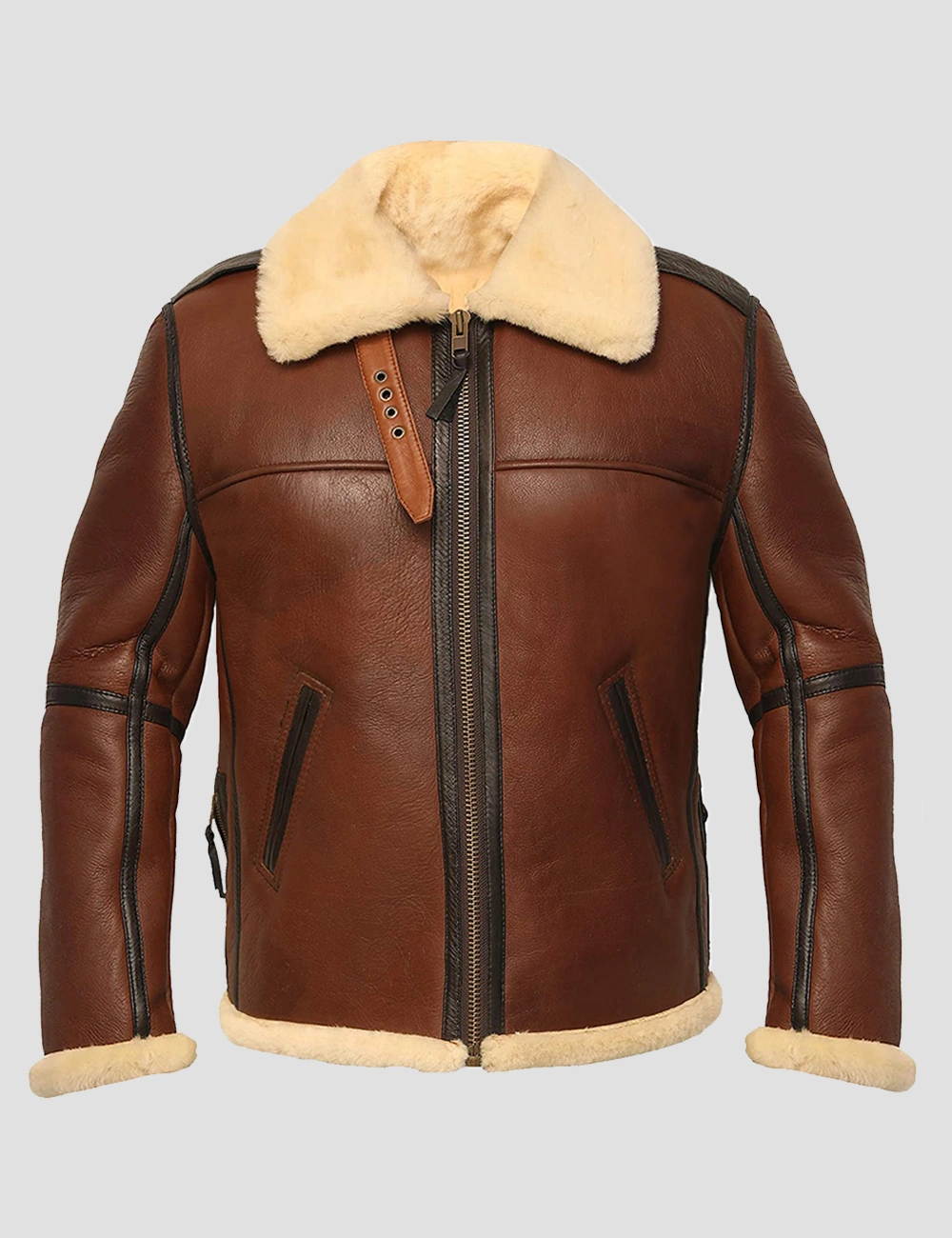 Heritage-Inspired B-3 Sheepskin Bomber Luxurious Leather with Iconic Design (1)
