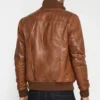 Heritage Tan Tone Craft Leather Bomber Jacket (3)