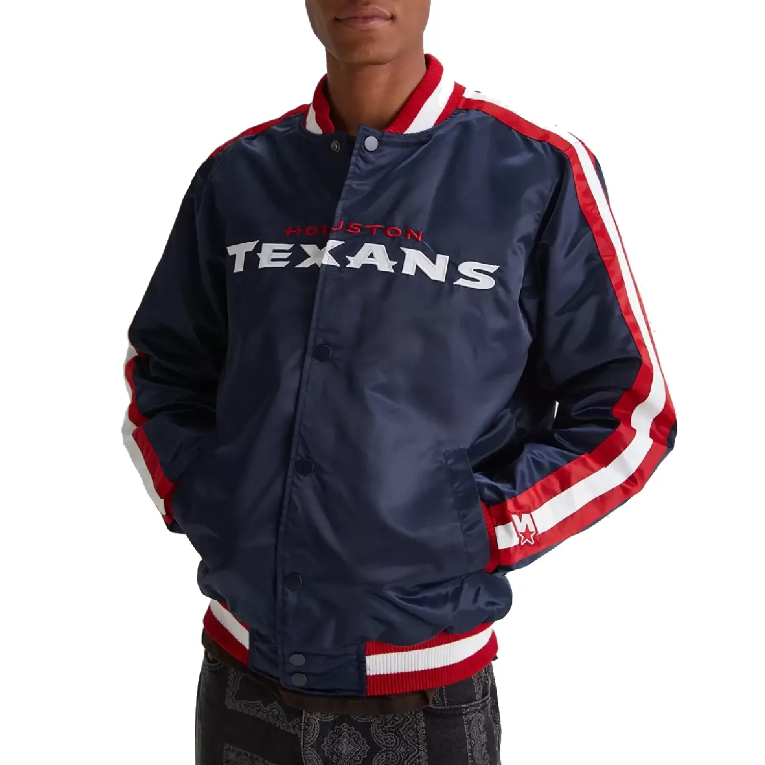 Houston-Texans-Classic-Rib-Knitted-Satin-Varsity-Navy-Jacket-LeatherMoto