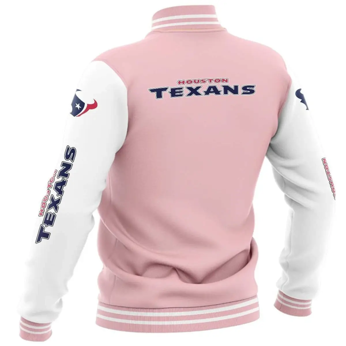 Houston-Texans-Classic-Rib-Satin-Varsity-Jacket-Pink-White-LeatherMoto