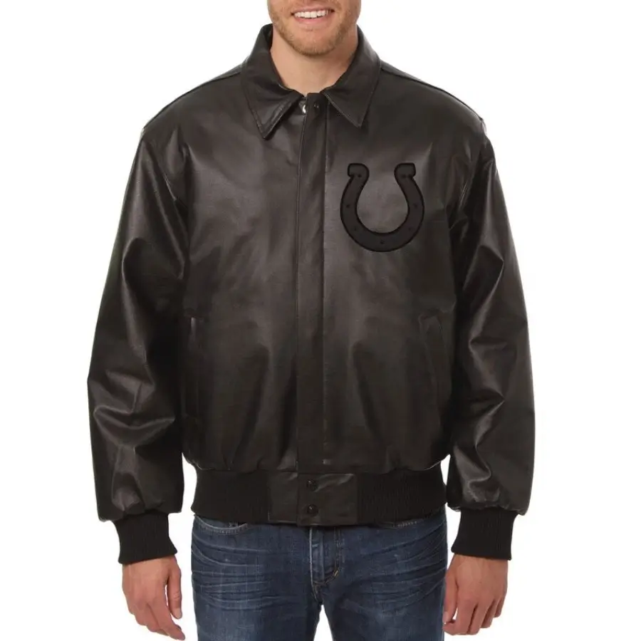 Indianapolis-Colts-Black-Leather-Bomber-Varsity-Jacket-LeatherMoto