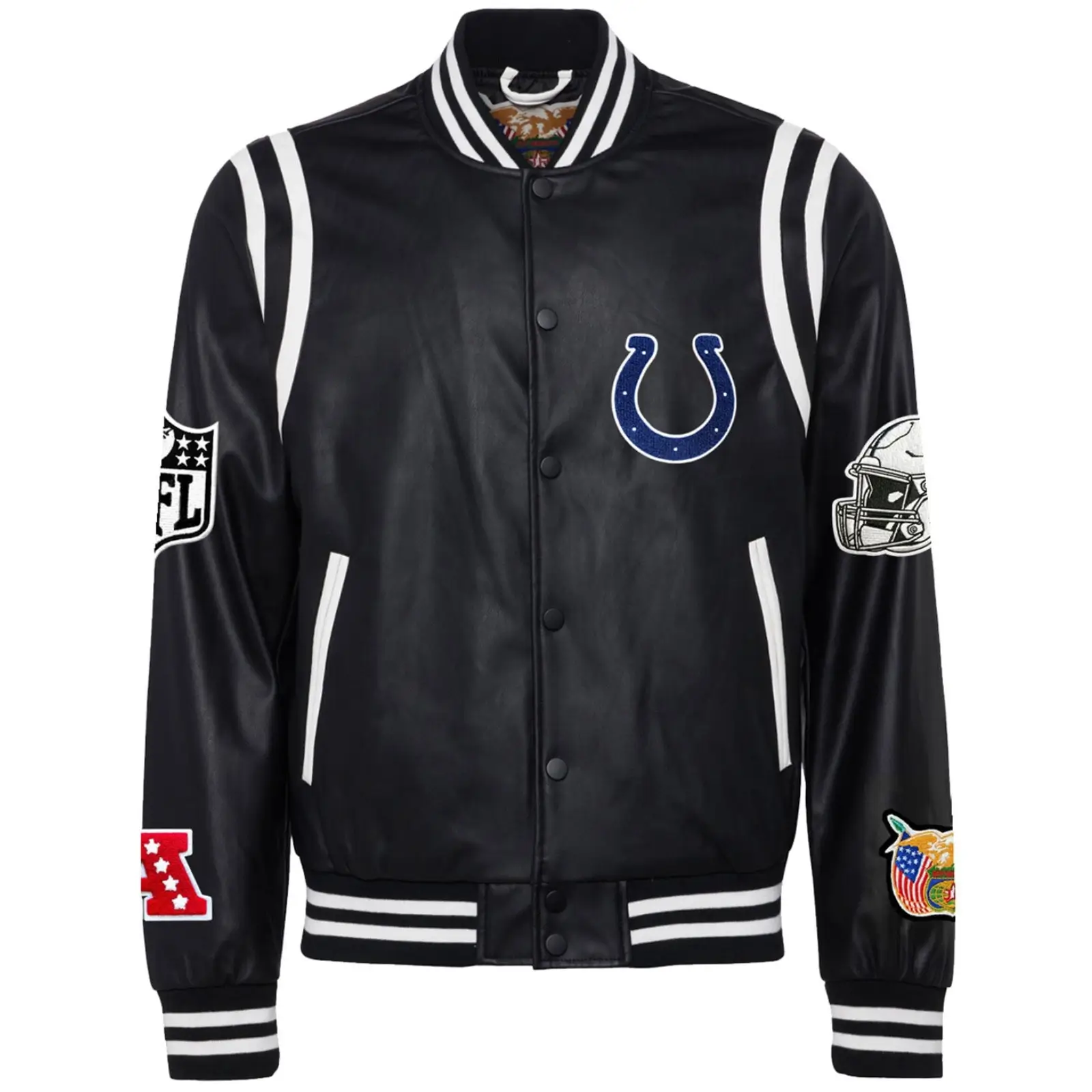Indianapolis-Colts-Jeff-Hamilton-Black-Leather-Varsity-Jacket-LeatherMoto