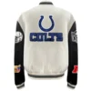 Indianapolis-Colts-Jeff-Hamilton-Wool-Leather-Varsity-Jacket-Cream-Black-LeatherMoto