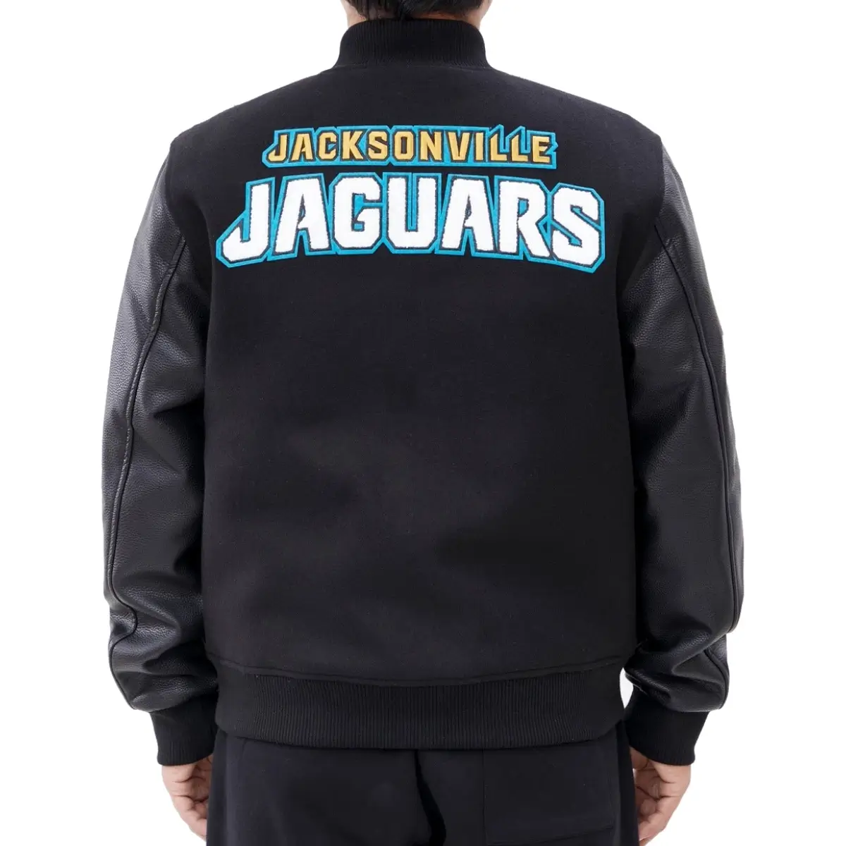 Jacksonville-Jaguars-Classic-Rib-Black-Wool-Leather-Varsity-Jacket-LeatherMoto