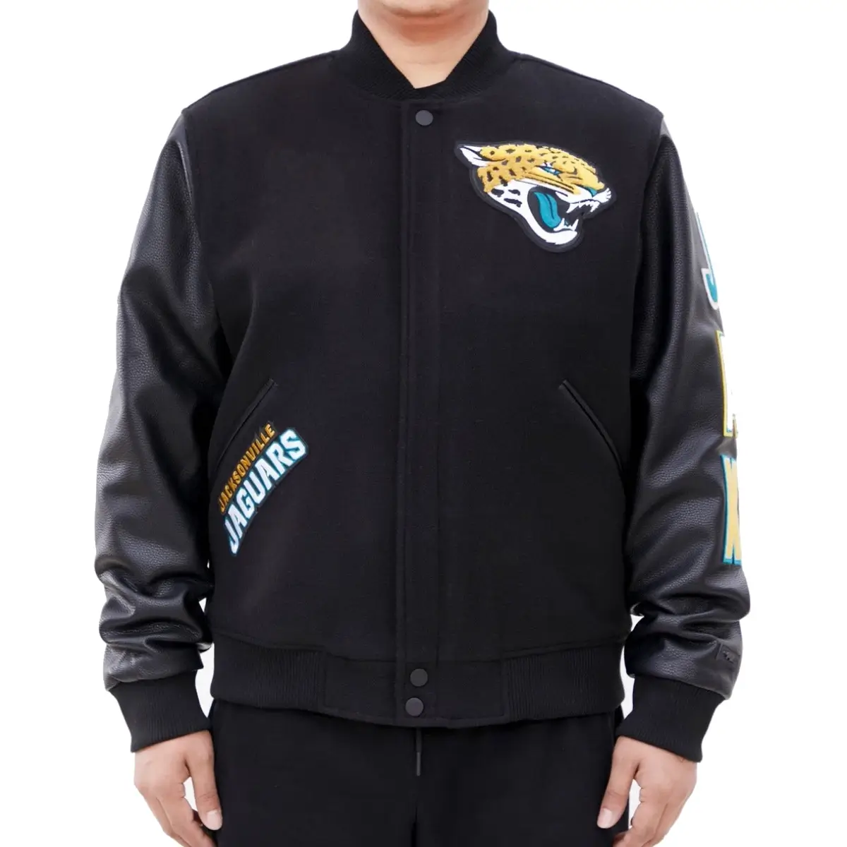 Jacksonville-Jaguars-Classic-Rib-Black-Wool-Leather-Varsity-Jacket-LeatherMoto