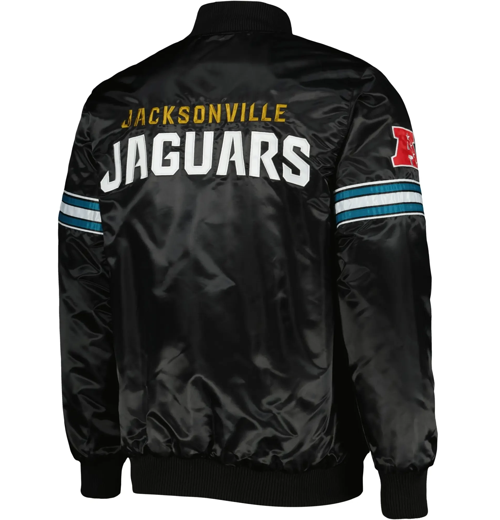 Jacksonville-Jaguars-Starter-Black-The-Pick-and-Roll-Full-Snap-Satin-Varsity-Jacket-LeatherMoto