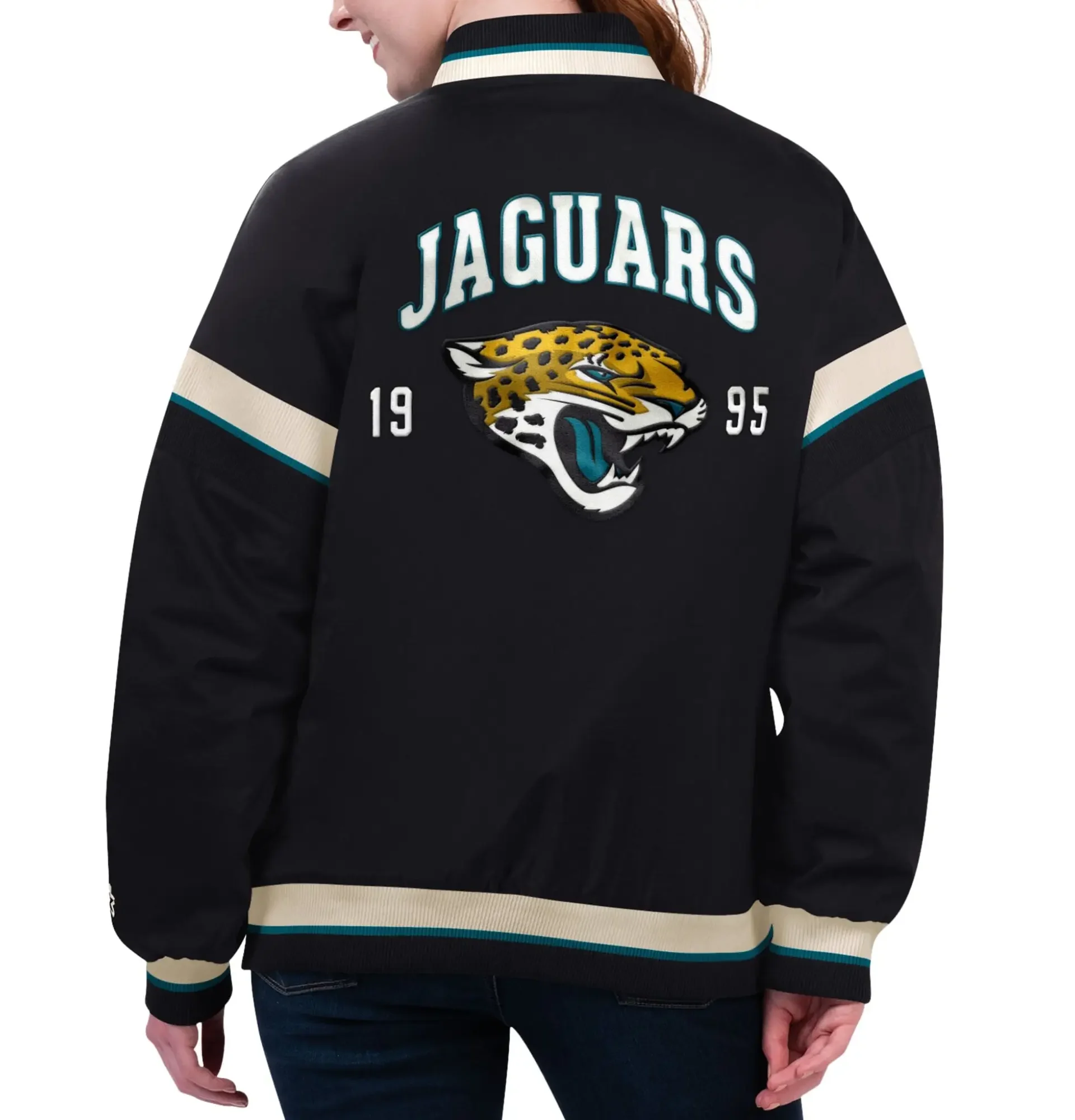 Jacksonville-Jaguars-Starter-Tournament-Full-Snap-Satin-Black-Varsity-Jacket-LeatherMotoJacksonville-Jaguars-Starter-Tournament-Full-Snap-Satin-Black-Varsity-Jacket-LeatherMoto