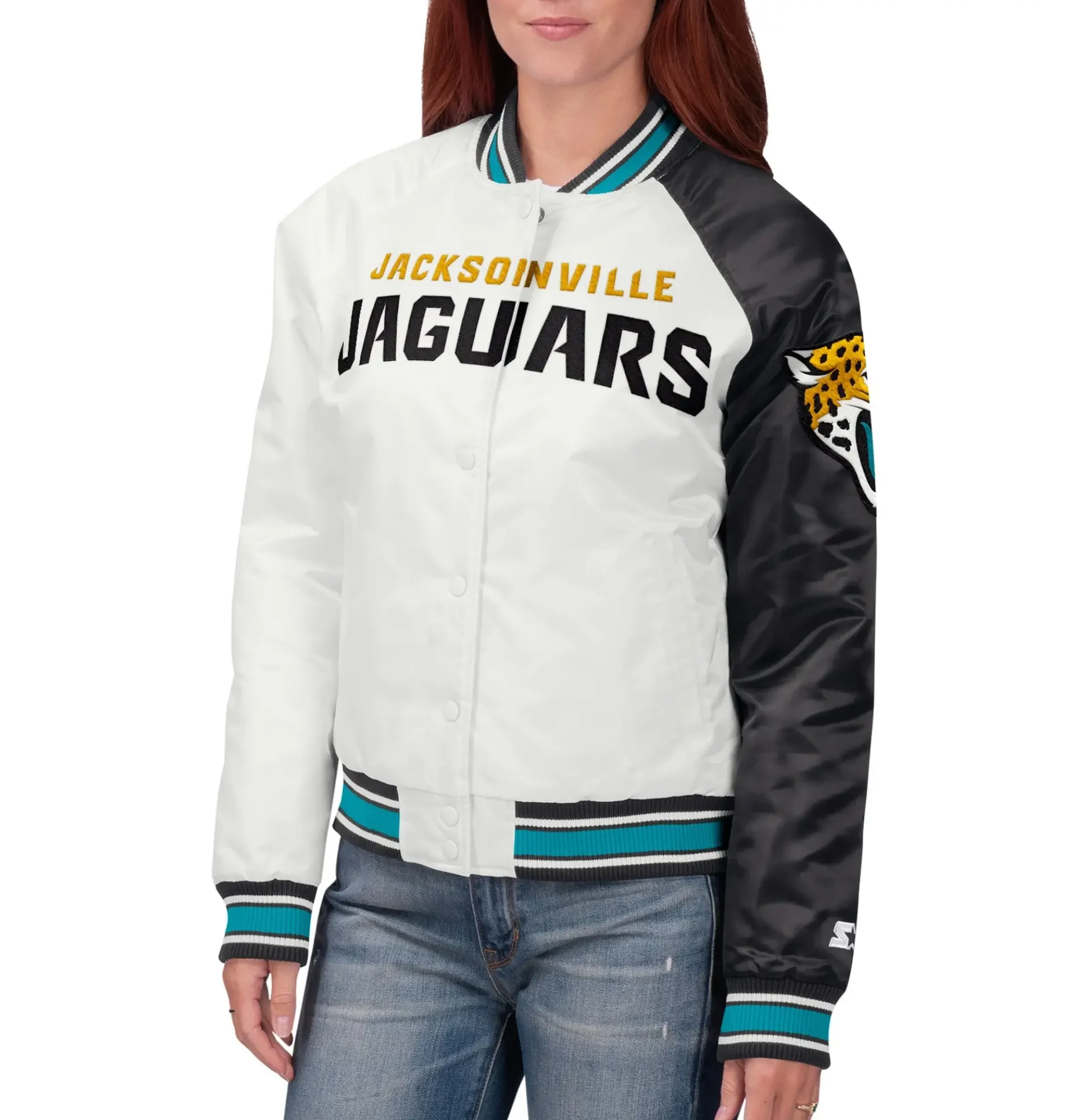 Jacksonville-Jaguars-Starter-White-Black-Hometown-Satin-Varsity-Jacket-LeatherMoto