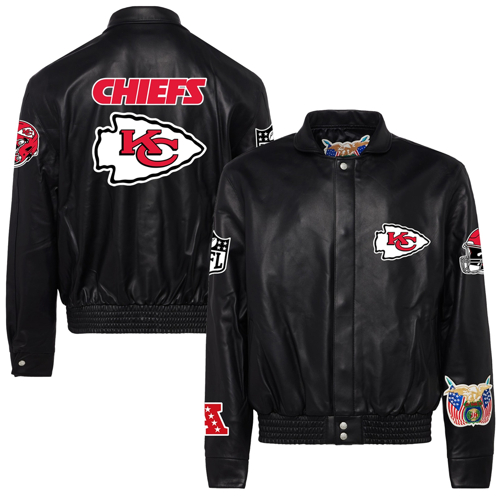 Kansas-City-Chiefs-Jeff-Hamilton-Full-Snap-Black-Leather-Jacket-LeatherMoto