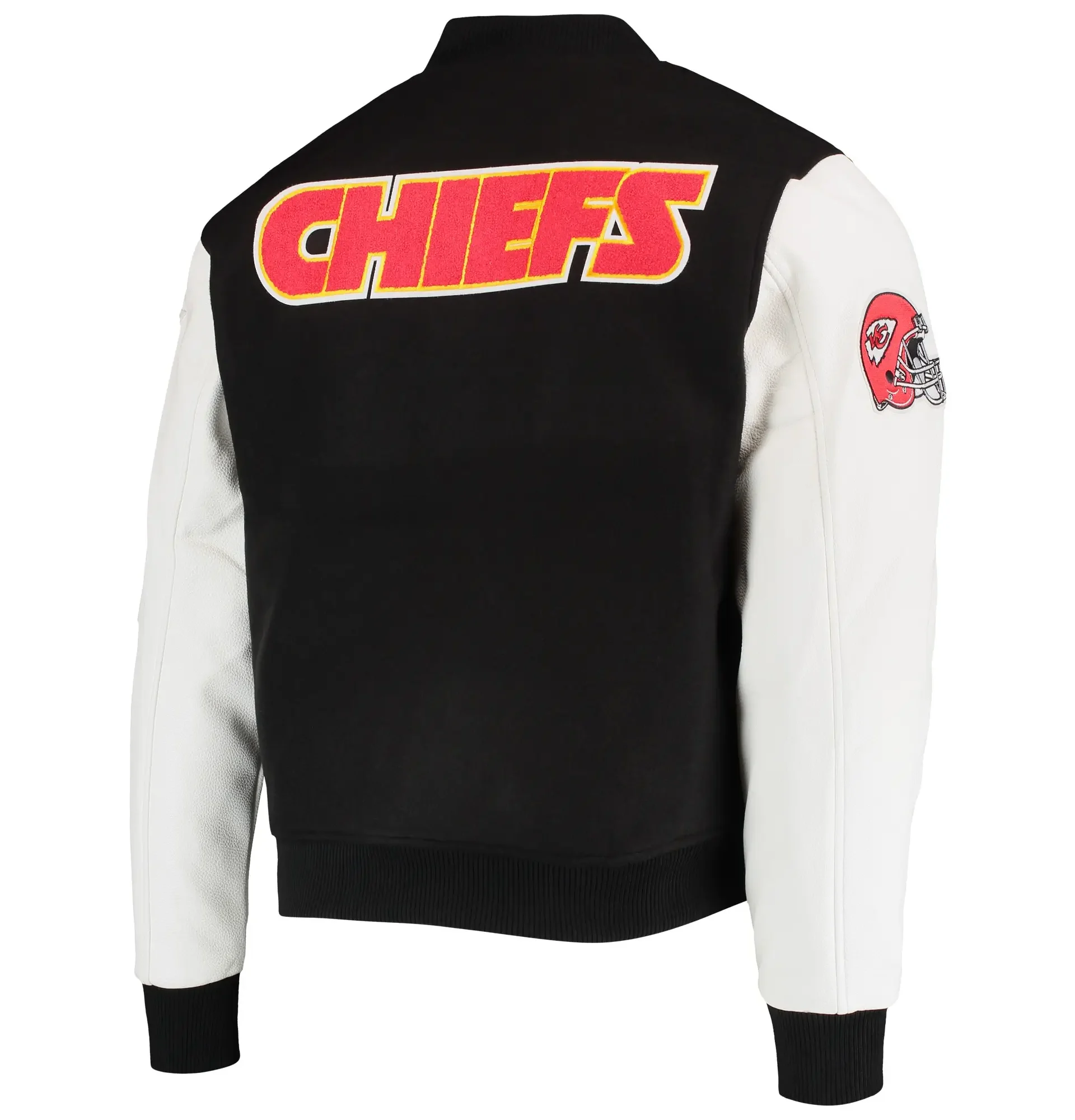 Kansas-City-Chiefs-Pro-Standard-Logo-Full-Zip-Black-White-Varsity-Jacket-LeatherMoto