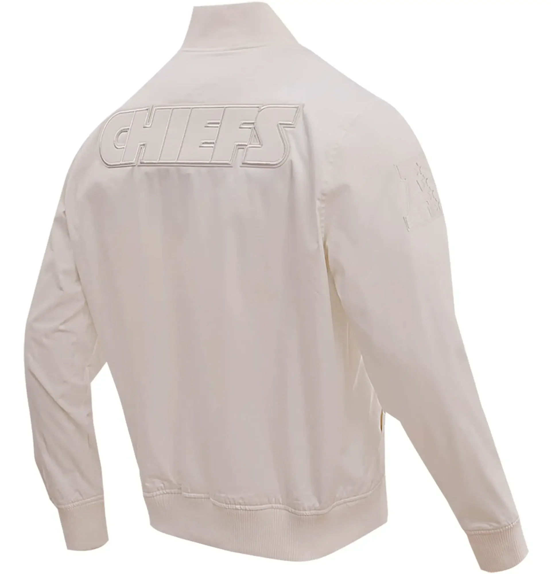 Kansas-City-Chiefs-Pro-Standard-Neutral-Full-Zip-Satin-Varsity-Jacket-LeatherMoto