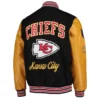 Kansas-City-Chiefs-Tommy-Hilfiger-Heritage-Full-Snap-Black-Tan-Varsity-Jacket-LeatherMoto