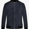 LM Signature Pure Suede Blue Bomber Leather Jacket (1)