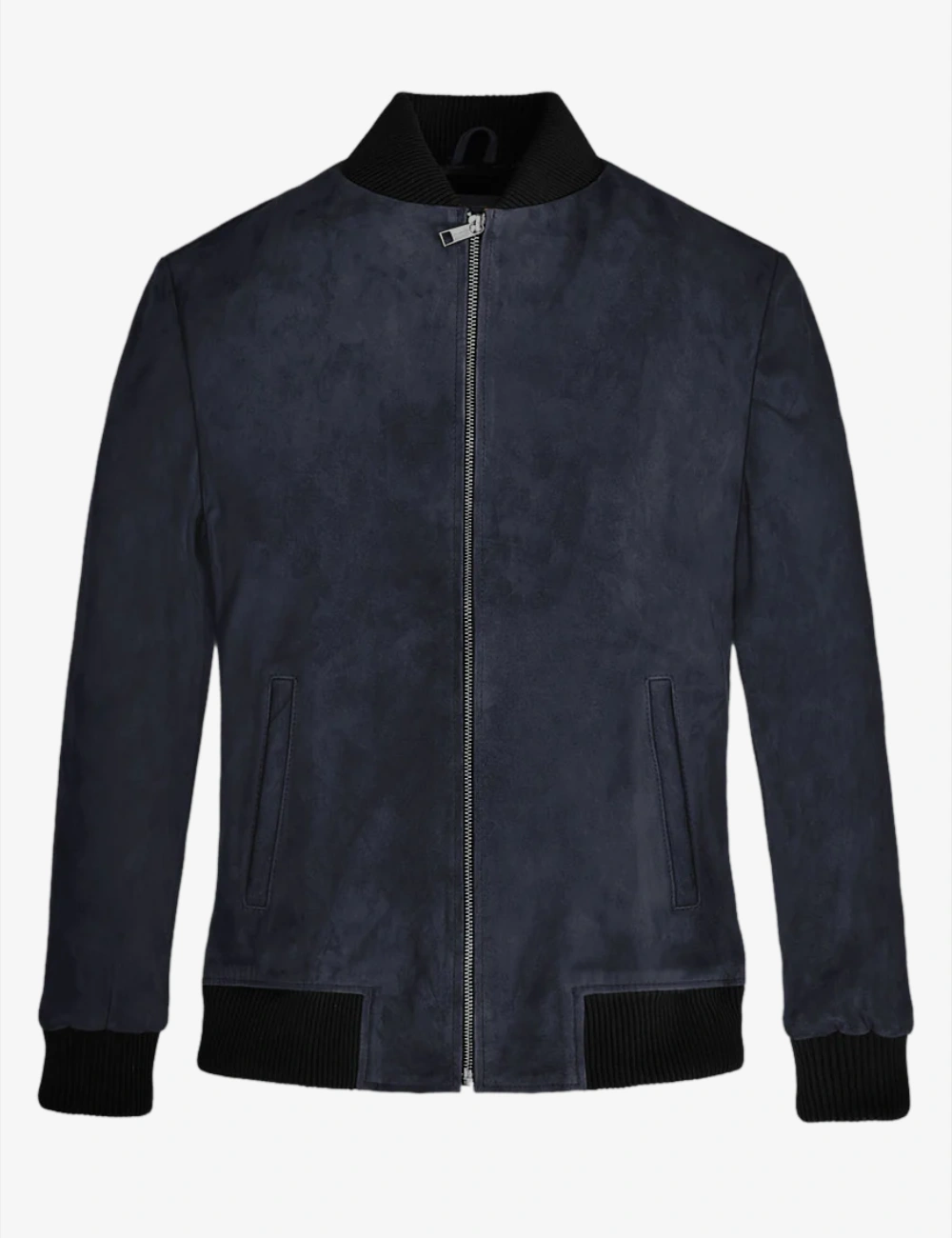 LM Signature Pure Suede Blue Bomber Leather Jacket (1)