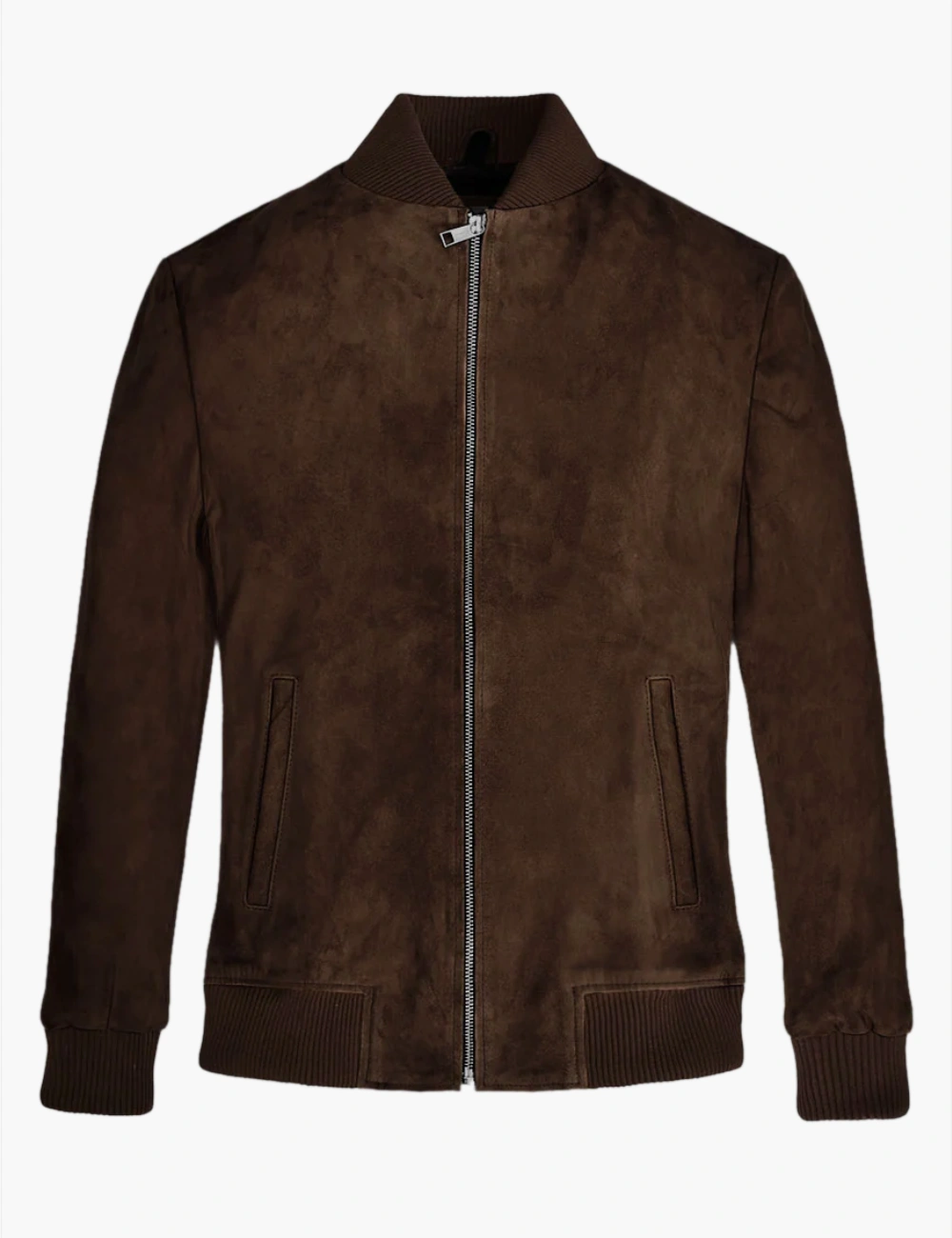 LM Signature Pure Suede Brown Bomber Leather Jacket (1)