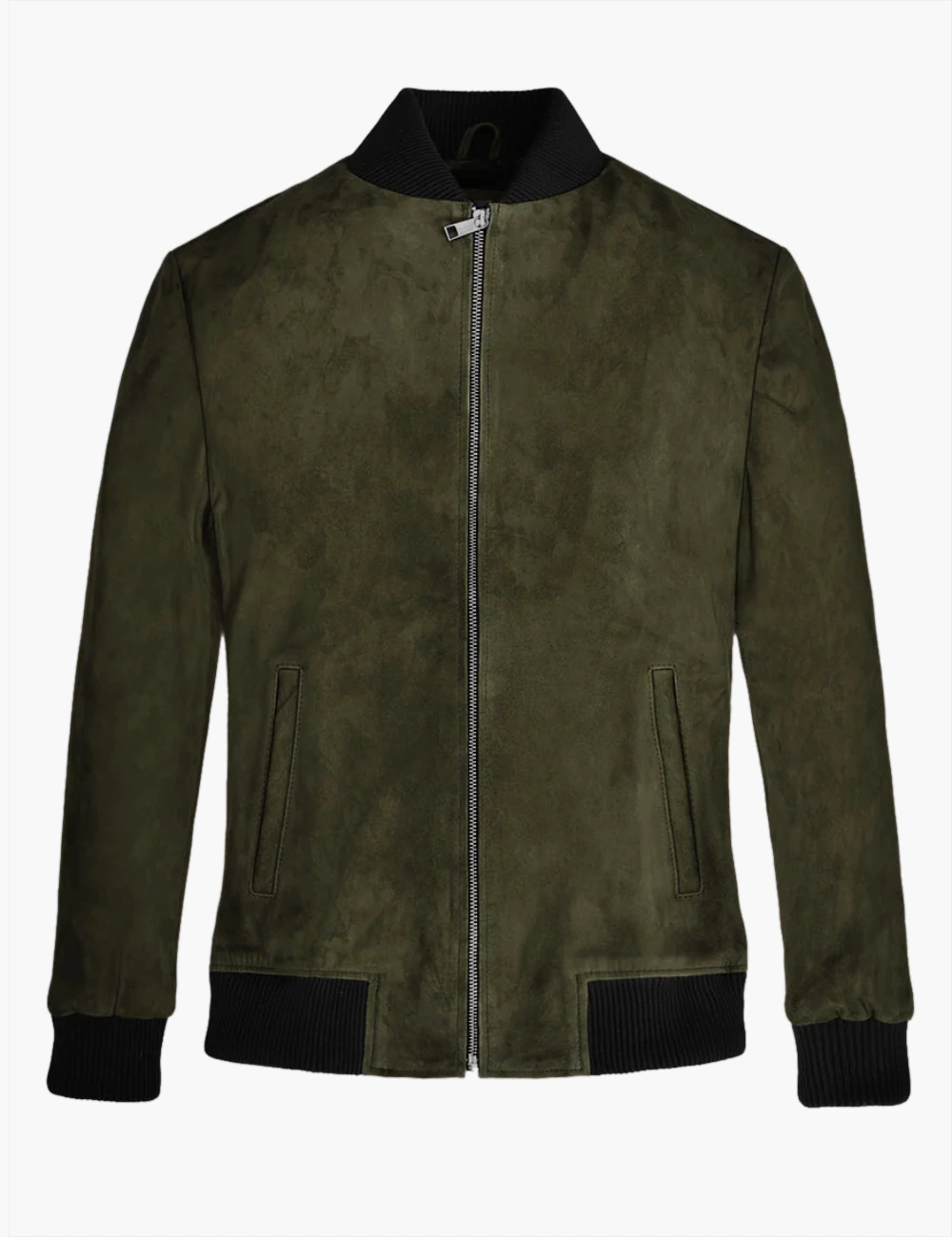 LM Signature Pure Suede Green Bomber Leather Jacket (1)