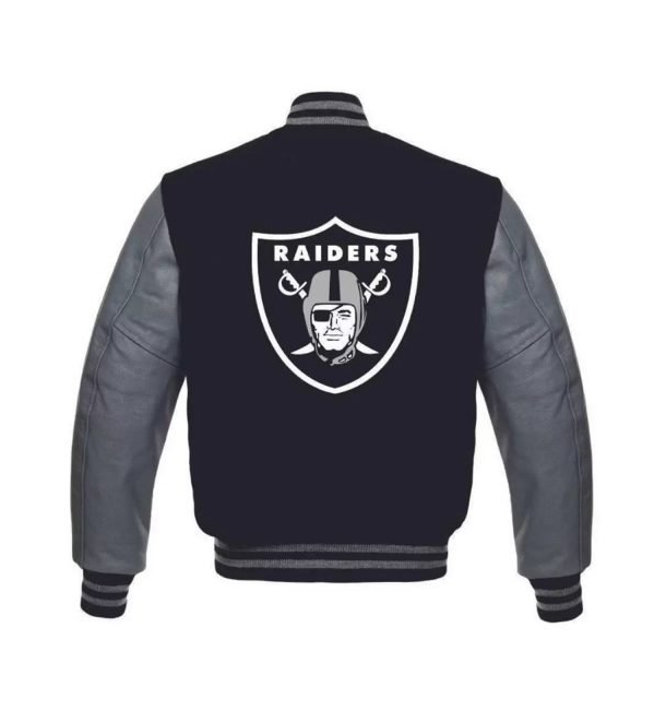 Las-Vegas-Raiders-Black-and-Grey-Varsity-Letterman-Jacket-LeatherMoto