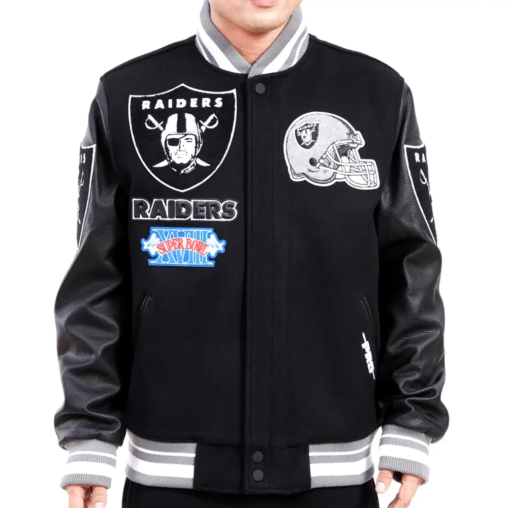 Las-Vegas-Raiders-Pro-Standard-Wool-Leather-Varsity-Jacket-LeatherMoto