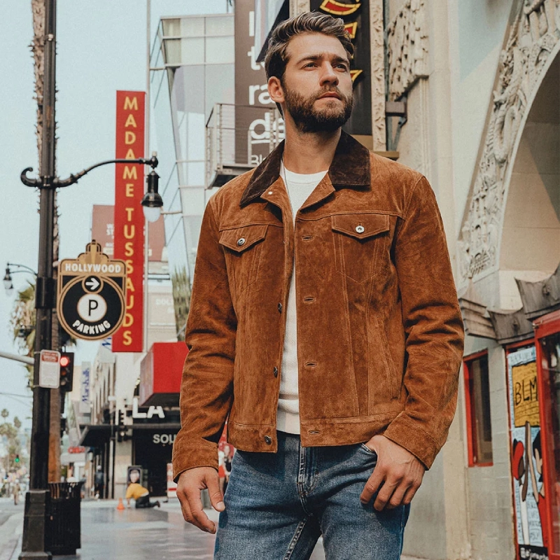 Leather Suede Tan Color Jacket