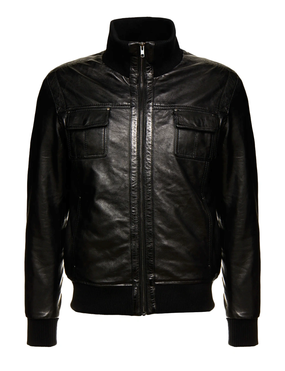 Legacy Black Aviator Bomber Leather Jacket (1)