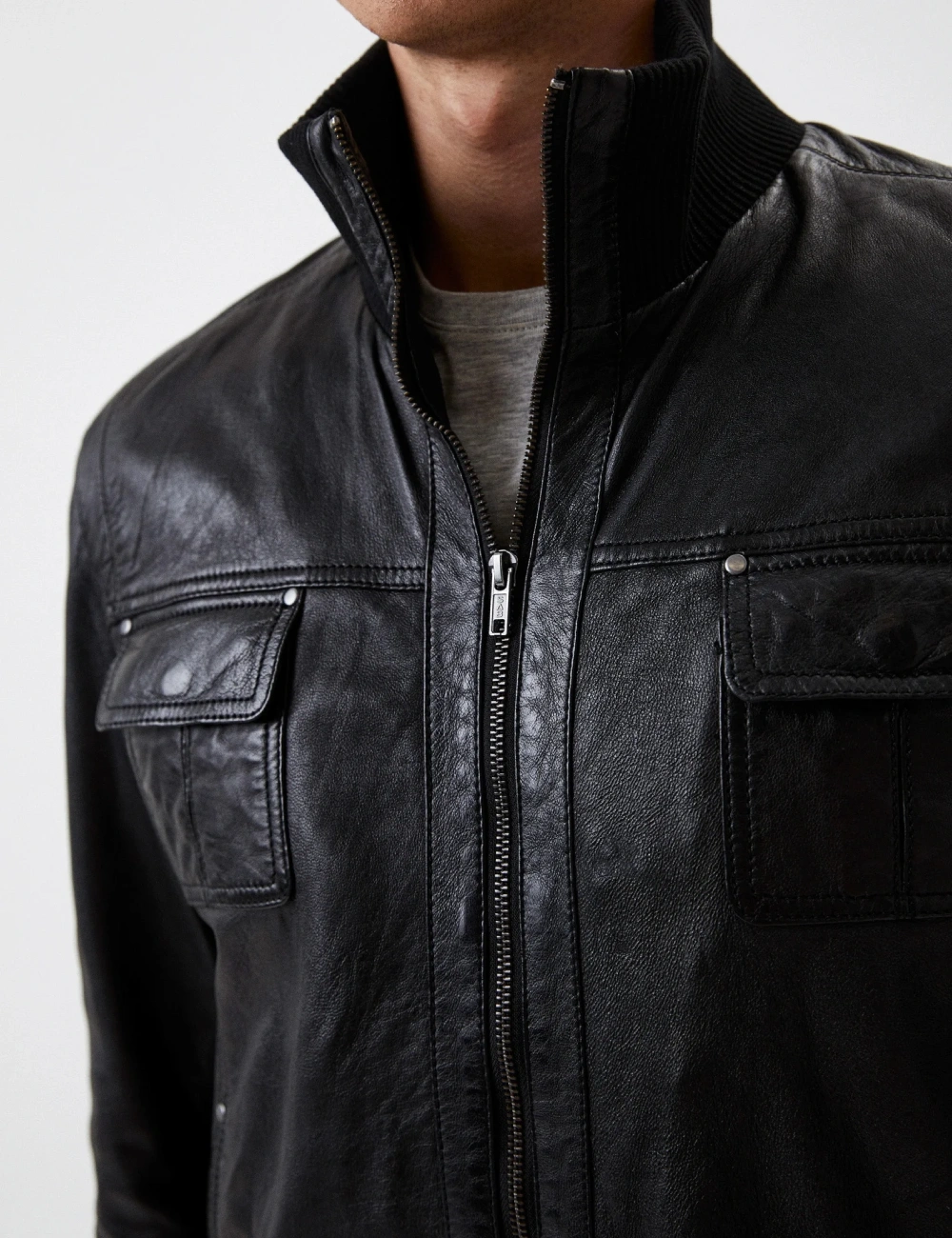 Legacy Black Aviator Bomber Leather Jacket (4)