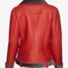 Luxurious Red Women's Shearling Leather Jacket – Luxe Winter Style (1)