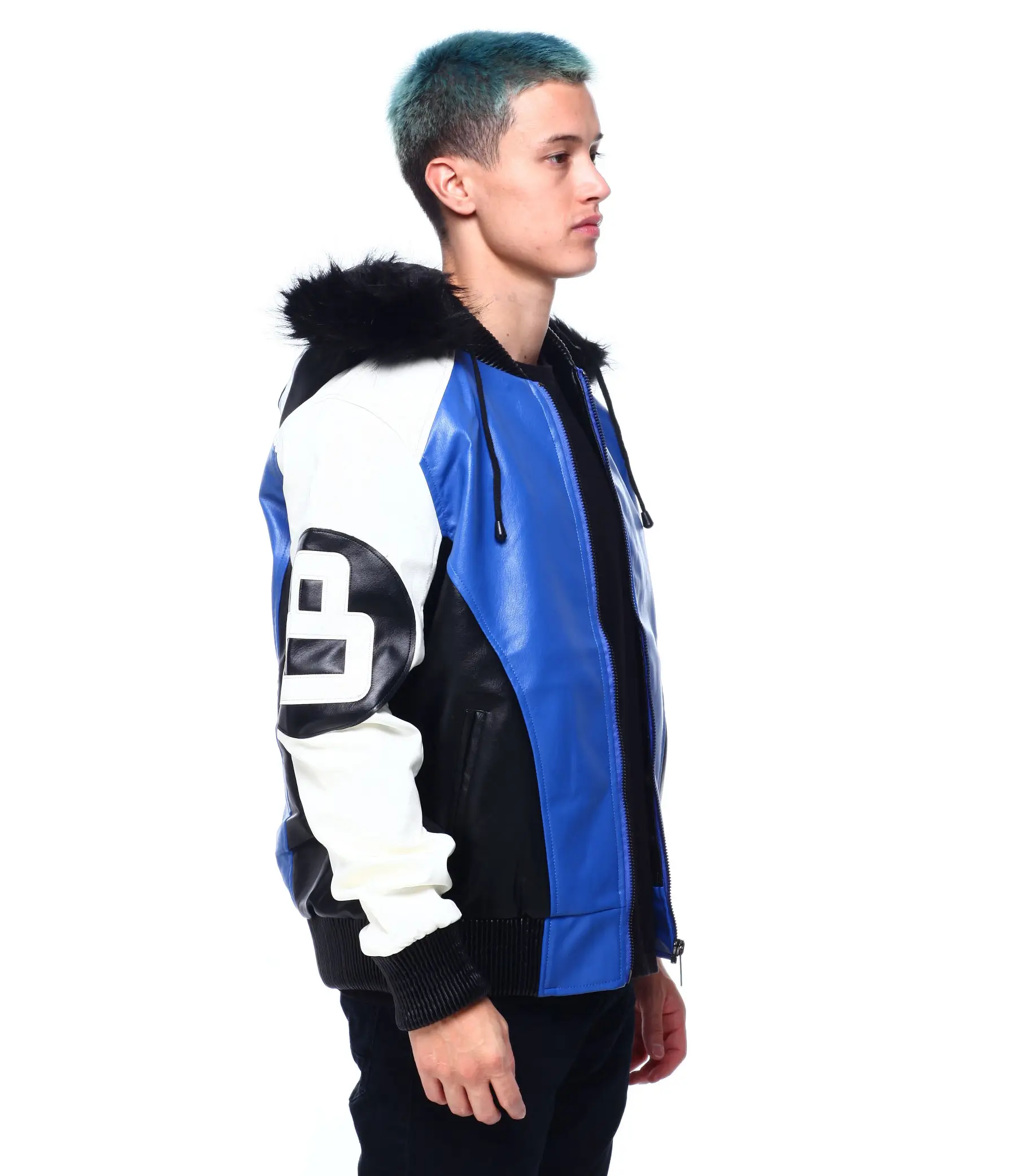 Mens-8-Ball-Blue-Hooded-Leather-Bomber-Jacket tea, (2)