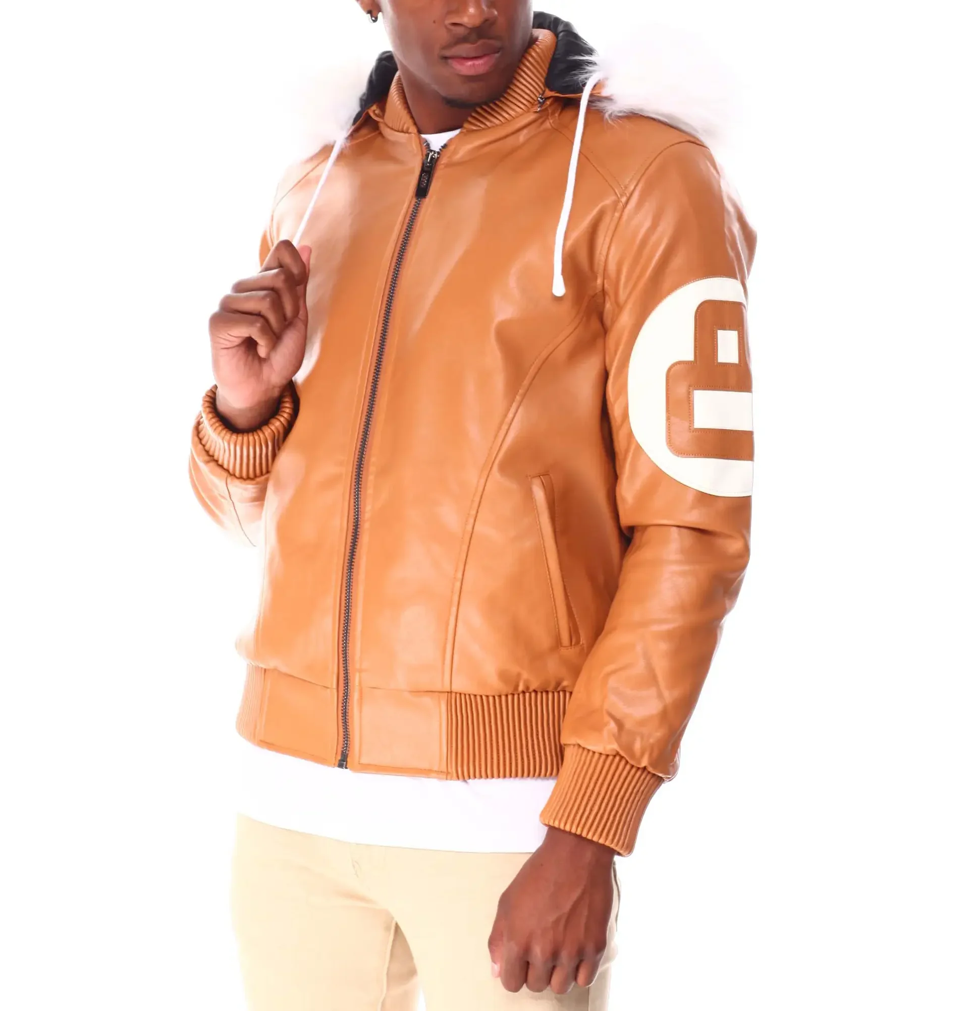 Mens-8-Ball-Light-Brown-Bomber-Leather-Jacket team