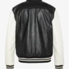 Men’s Black & White High School Full Leather Varsity Jacket (2)