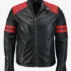 Men's Black and Red Sportster Leather Jacket (1)