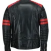 Men's Black and Red Sportster Leather Jacket (2)
