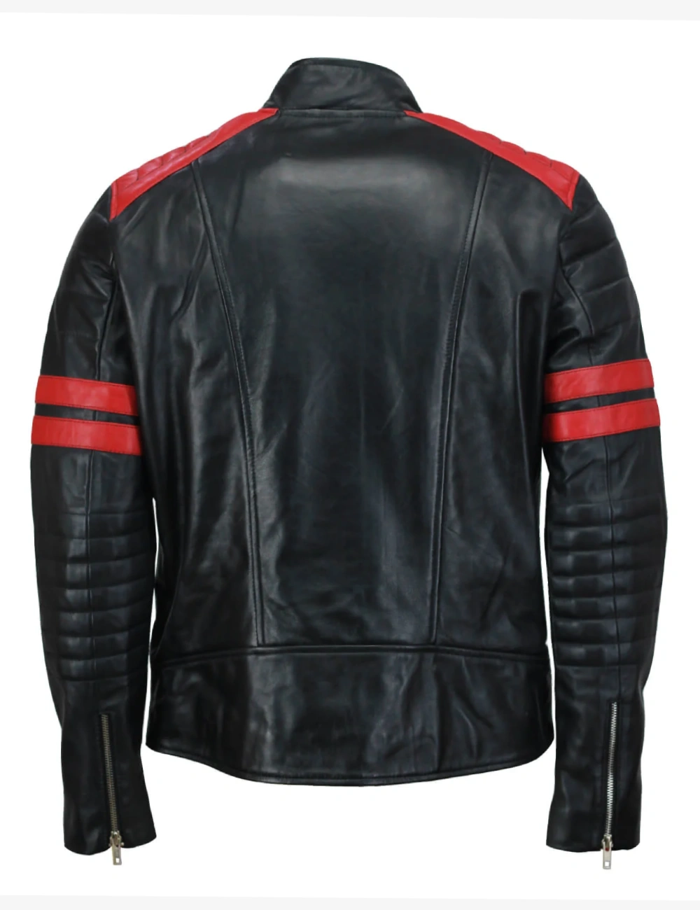Men's Black and Red Sportster Leather Jacket (2)