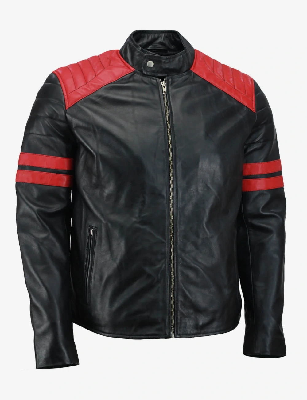 Men's Black and Red Sportster Leather Jacket (3)