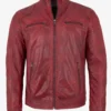 Men's Bold Ionic Red Racer Real Leather Jacket (1)