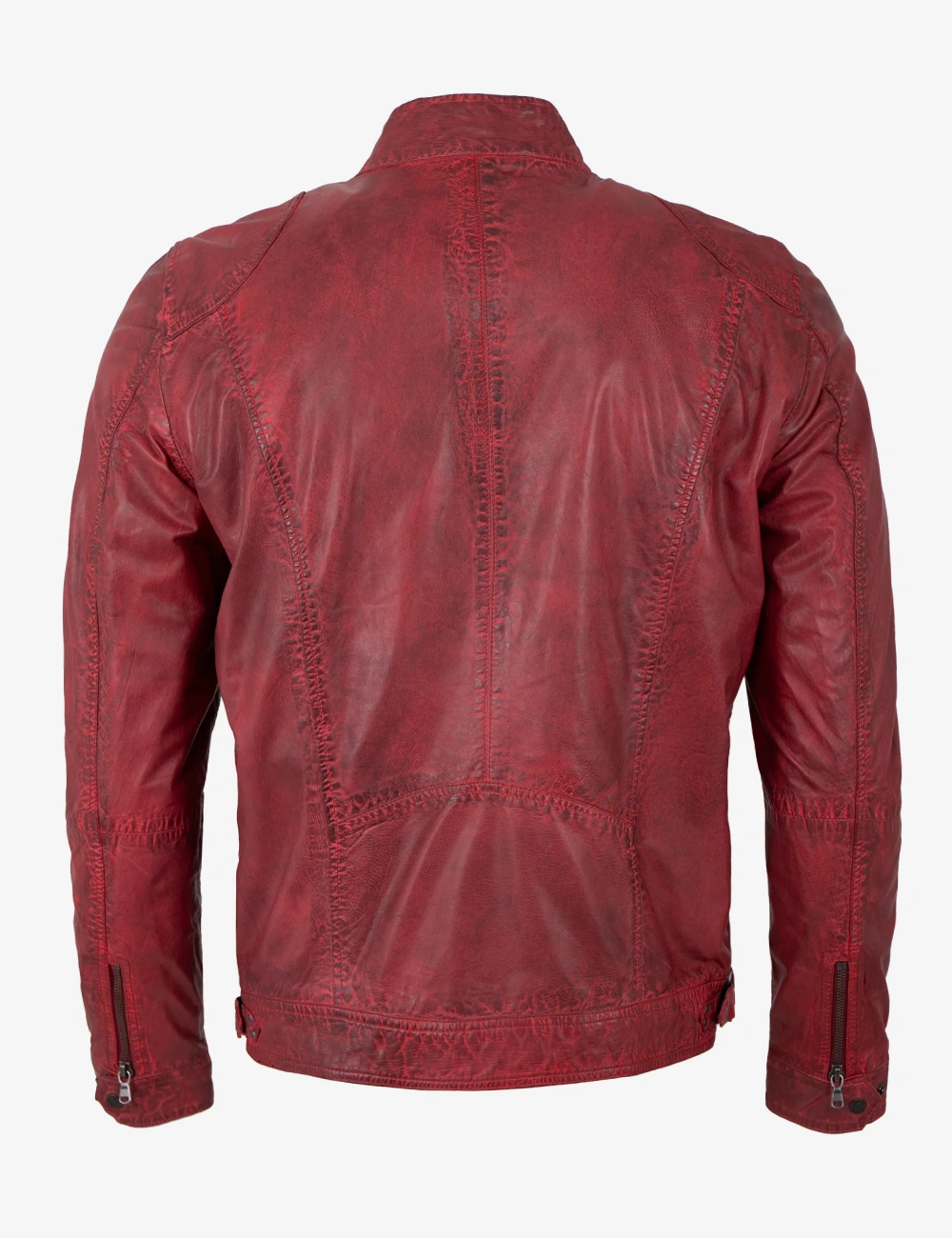 Men's Bold Ionic Red Racer Real Leather Jacket (6)