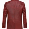 Men's Bold Vintage Red Classic Real Leather Blazer (4)